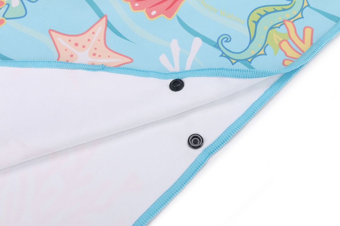 Hooded Beach Towel Poncho Teenager Mermaid Blue