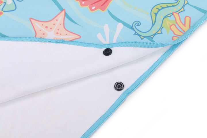 Hooded Beach Towel Poncho Teenager Mermaid Blue
