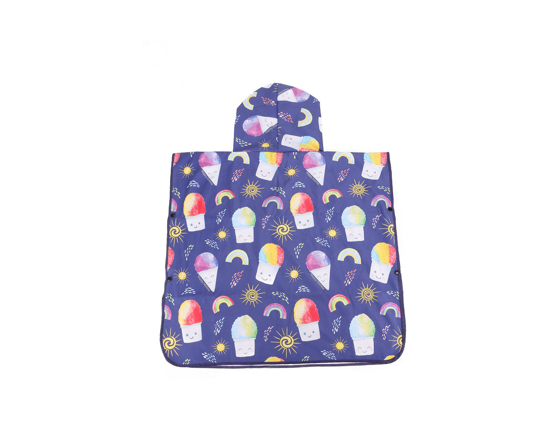 Hooded Beach Towel Poncho Kids Shave Ice Blue