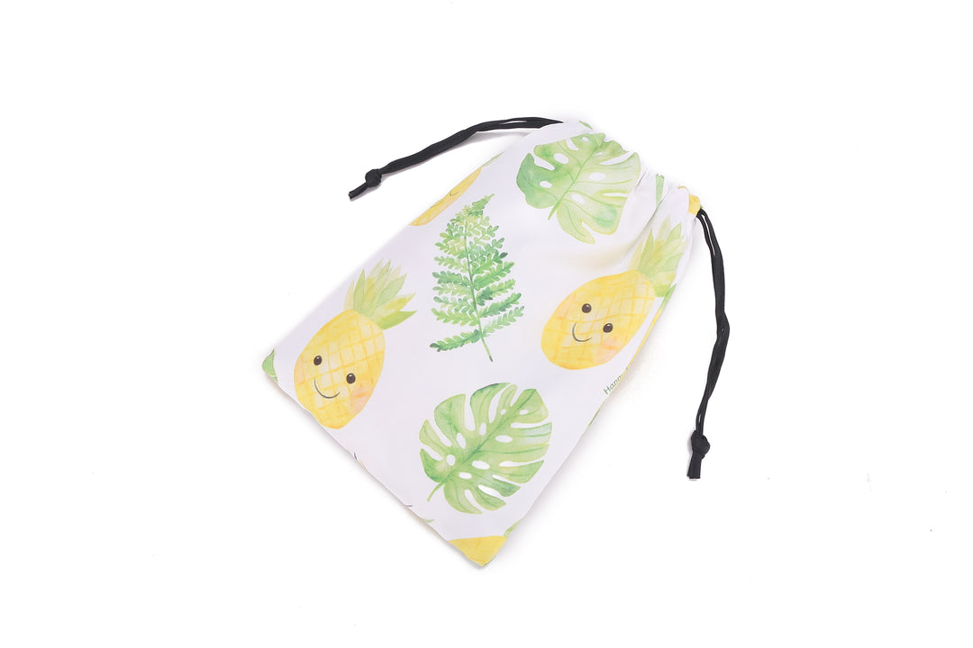 Hooded Beach Towel Poncho Kids Monstera Pineapple White