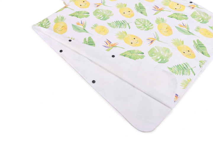Hooded Beach Towel Poncho Kids Monstera Pineapple White