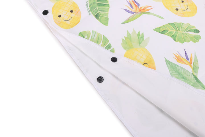 Hooded Beach Towel Poncho Kids Monstera Pineapple White