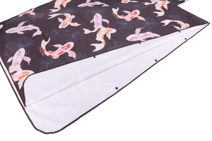 Hooded Beach Towel Poncho Adult Koi Navy