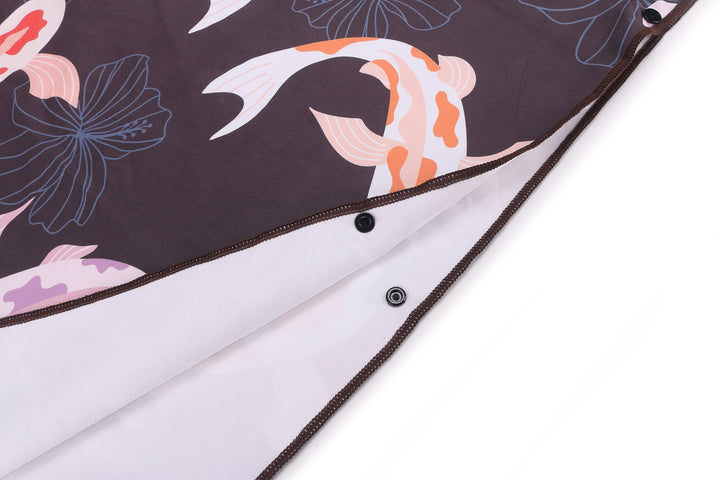 Hooded Beach Towel Poncho Adult Koi Navy