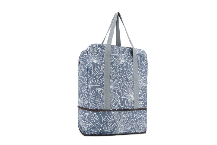 Foldable Duffle Bag Sophie Monstera Lines Grey