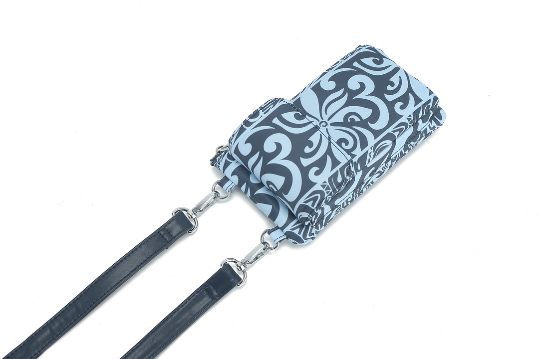 Crossbody Phone Wallet Anna Ke'olu Tapa Tiare Teal