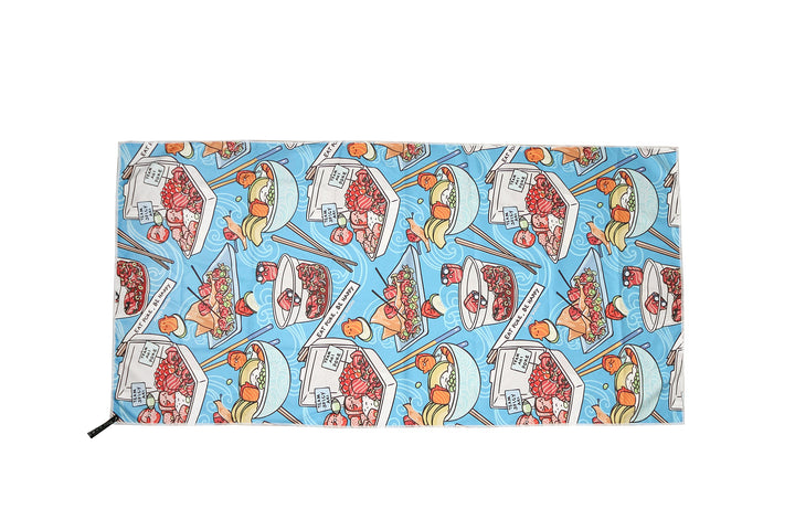 Sand-free Reversible Beach Towel Dim Sum Grey Poke Competition Blue