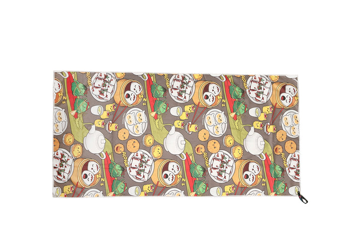 Sand-free Reversible Beach Towel Dim Sum Grey Poke Competition Blue