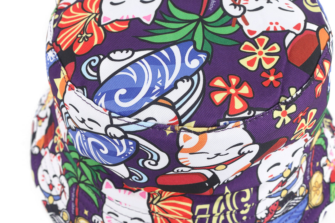 Bucket Hat Kids Neko Purple