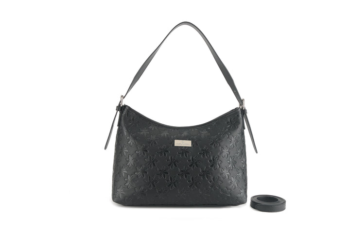 Shoulder Bag Edith Tiare Embossed Black