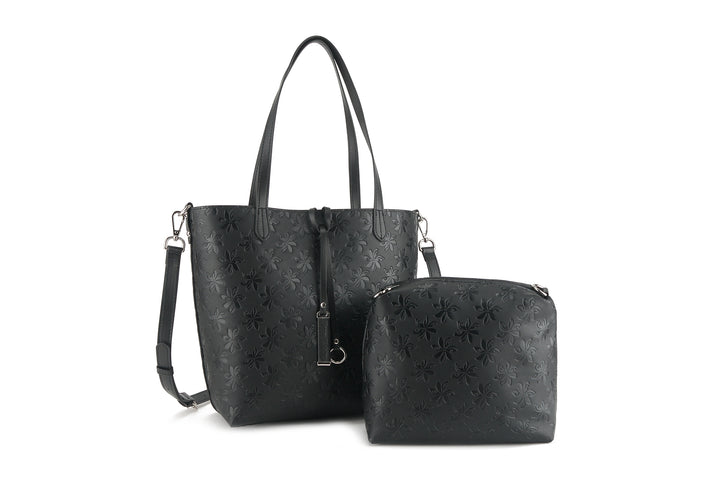 Reversible Tote Nancy Small Tiare Embossed Black