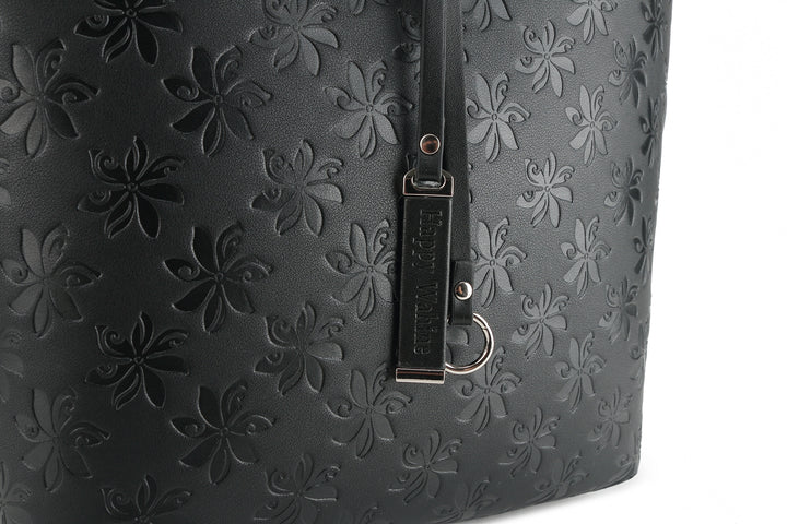 Reversible Tote Nancy Small Tiare Embossed Black