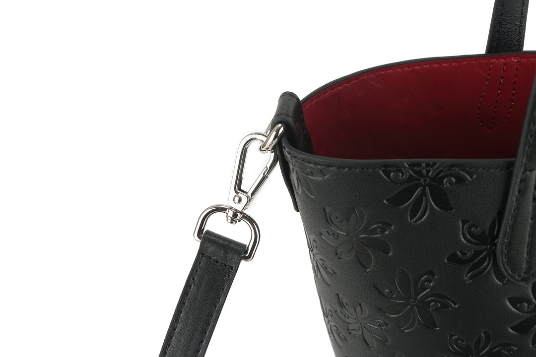 Reversible Tote Nancy Small Tiare Embossed Black