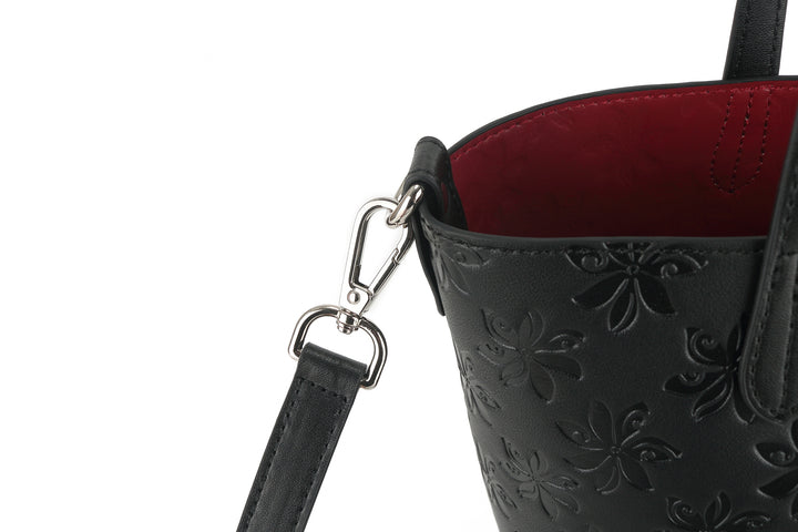 Reversible Tote Nancy Small Tiare Embossed Black