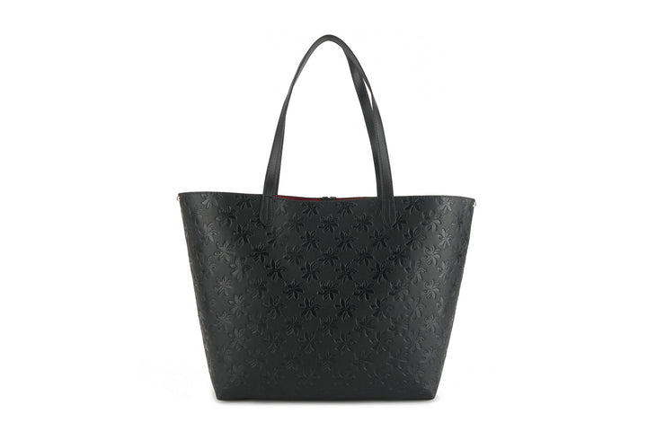 Reversible Tote Nancy Large Tiare Embossed Black