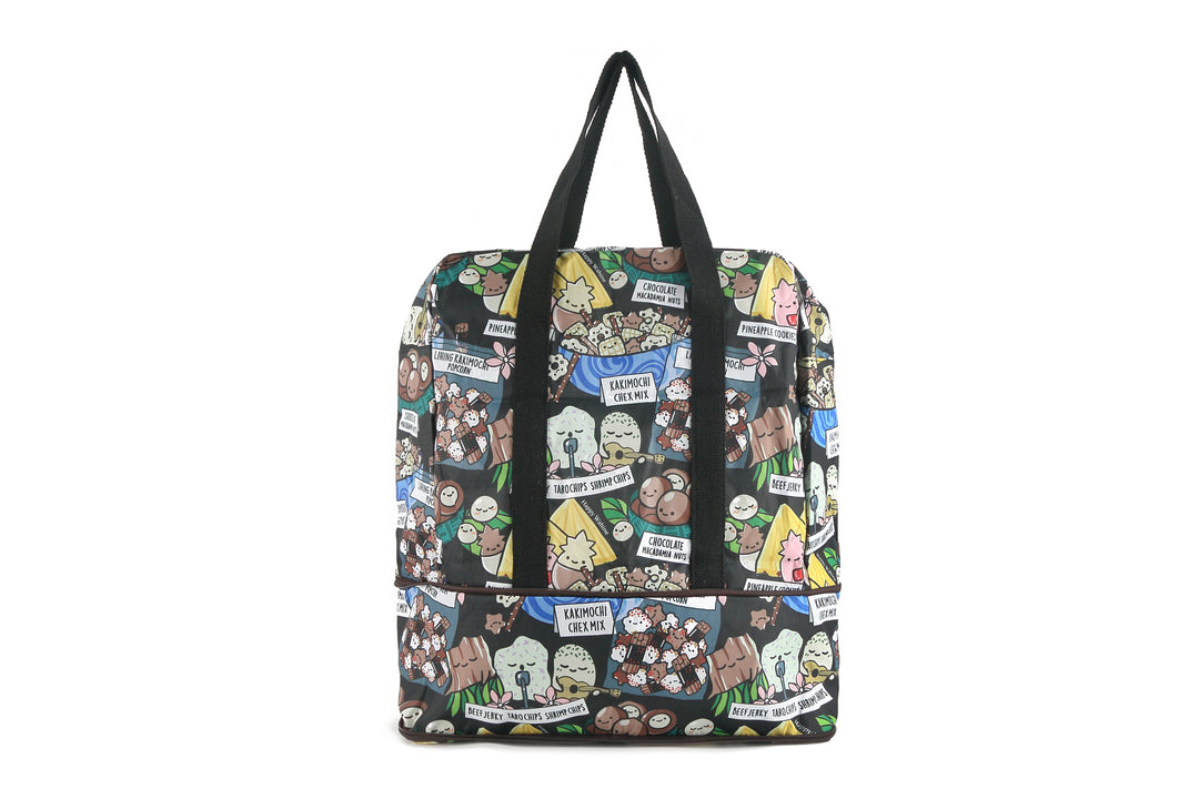 Foldable Duffle Bag Sophie Local Snacks Black
