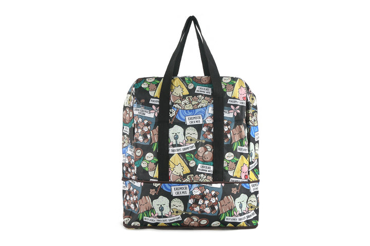 Foldable Duffle Bag Sophie Local Snacks Black