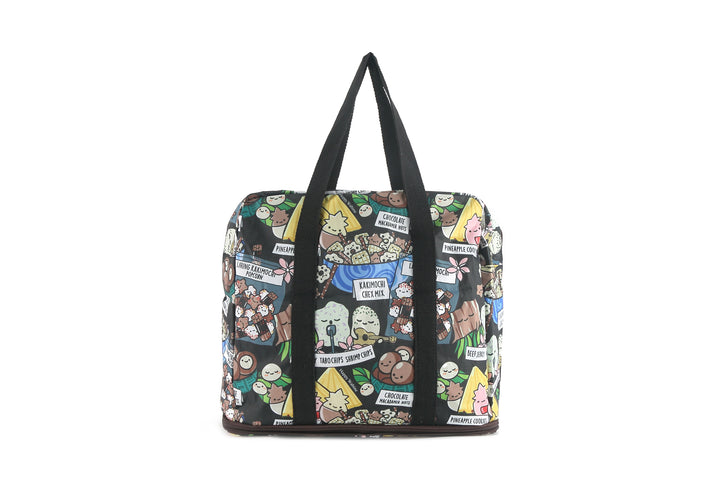 Foldable Duffle Bag Sophie Local Snacks Black