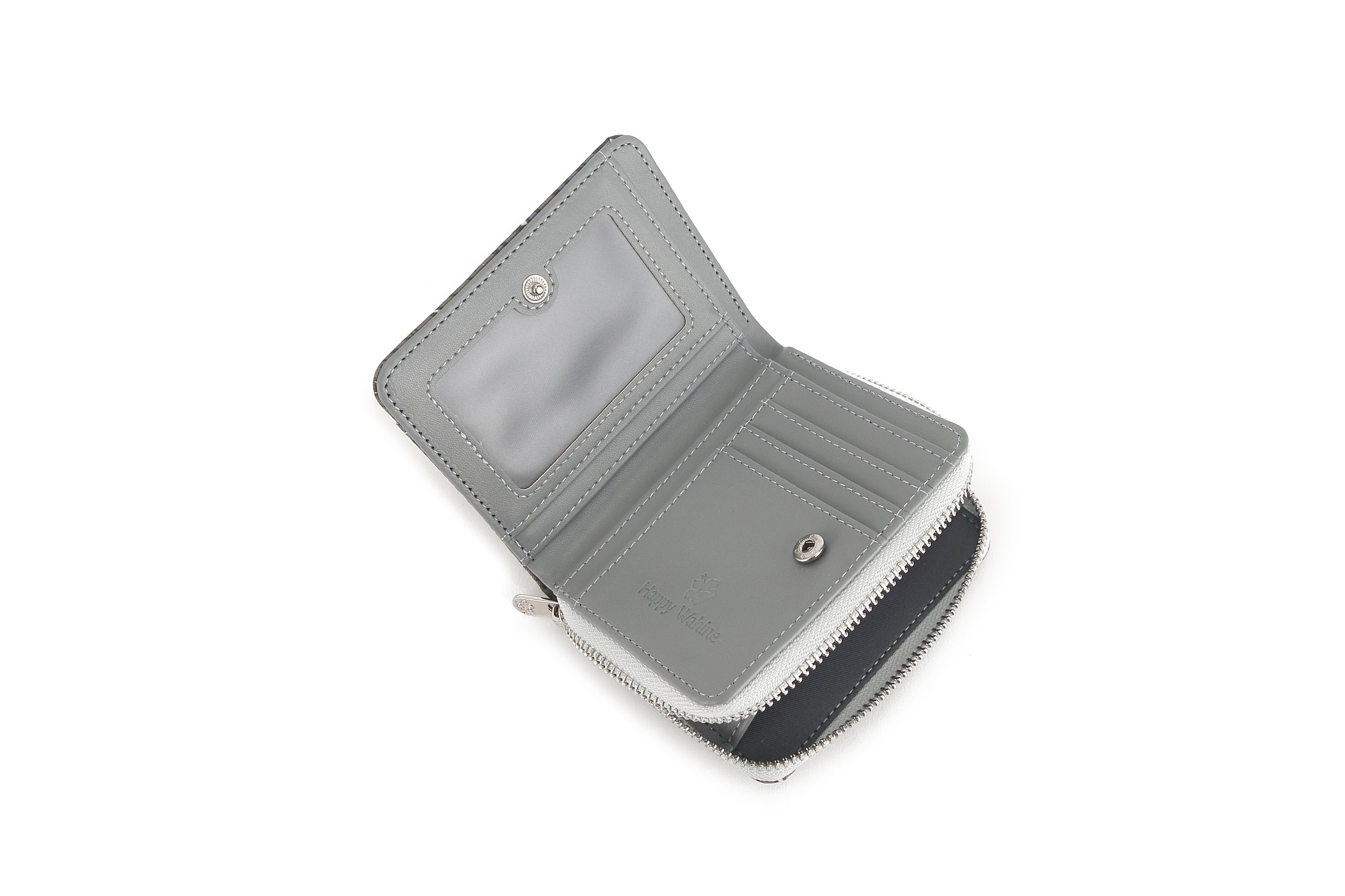 [Margesherwood ] / ☆ HEART ZIPPER WALLET / light grey Margesherwood ] / ☆HEART ZIPPER WALLET / metallic grey