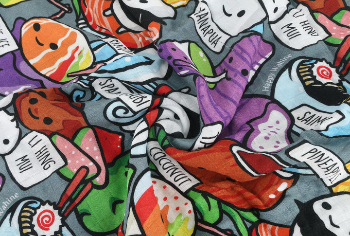 Baby Muslin Swaddle Craving Hawaii Grey