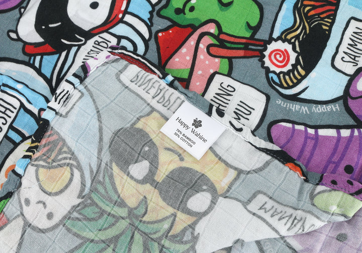 Baby Muslin Swaddle Craving Hawaii Grey