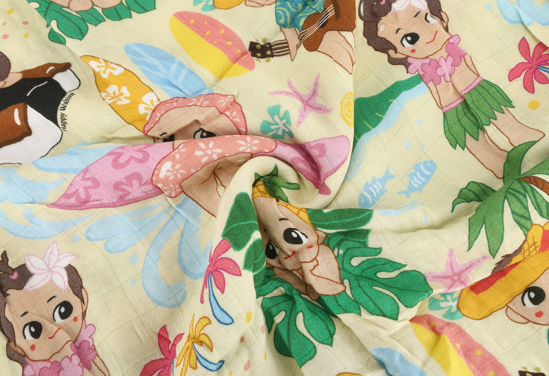 Baby Muslin Swaddle Angels Beige
