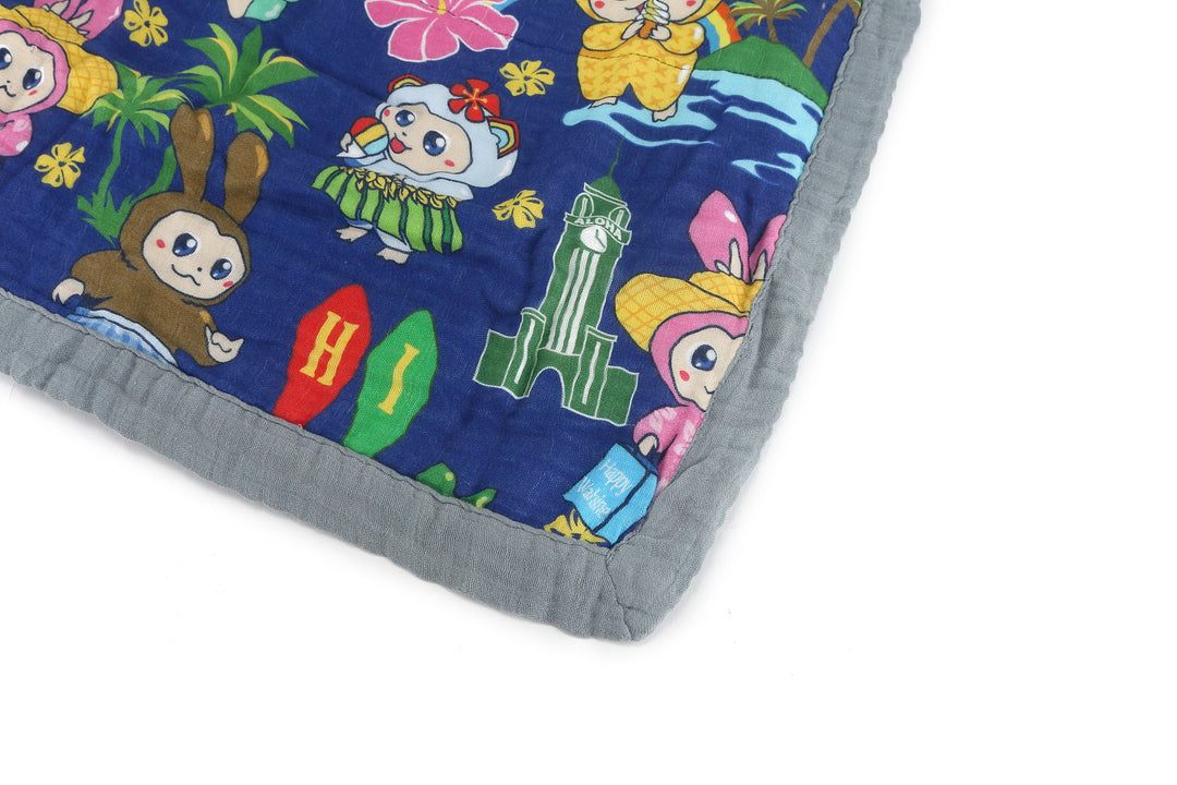 Baby Blanket Aloha Monsters Navy