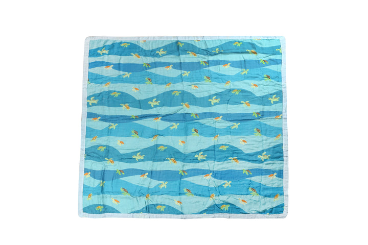 Baby Blanket Mini Turtle Blue