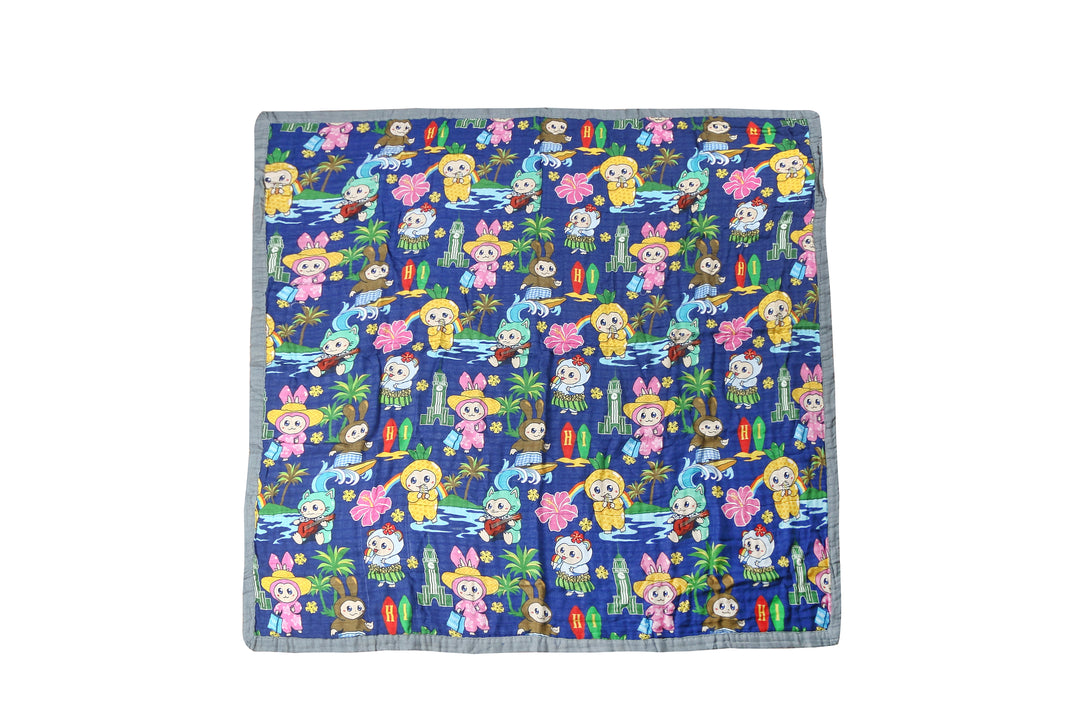 Baby Blanket Aloha Monsters Navy