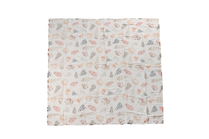 Baby Muslin Swaddle Cone Shells White