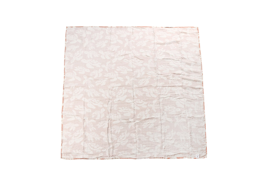 Baby Muslin Swaddle Aloha Turtle Pink