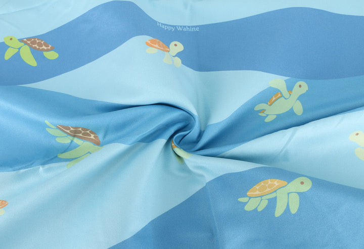 Beach Towel Reversible Aloha Turtles Blue