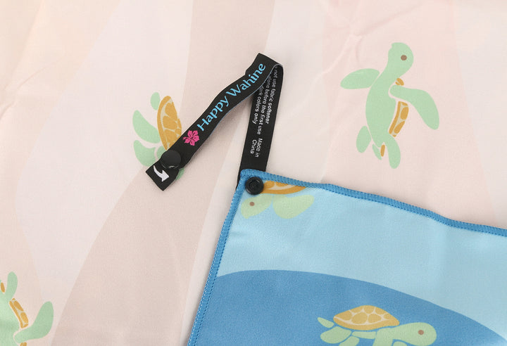 Beach Towel Reversible Aloha Turtles Blue