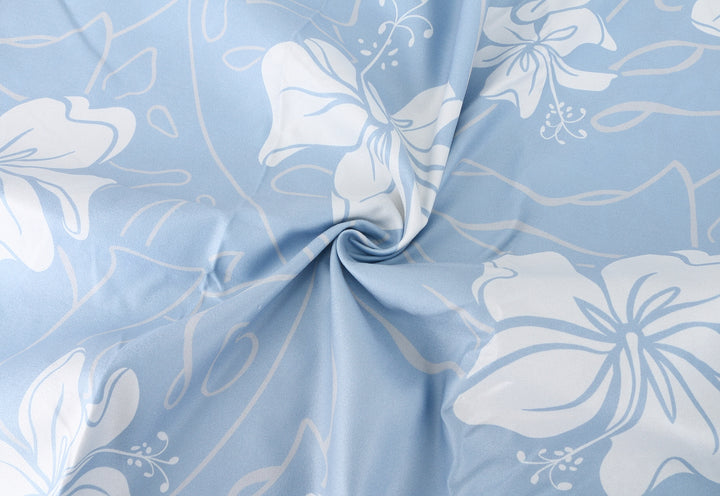 Sand-free Reversible Beach Towel Hibiscus Navy Hibiscus Blue