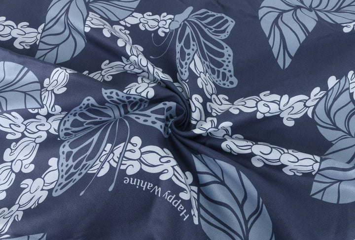 Sand-free Reversible Beach Towel Butterfly Navy Butterfly Purple