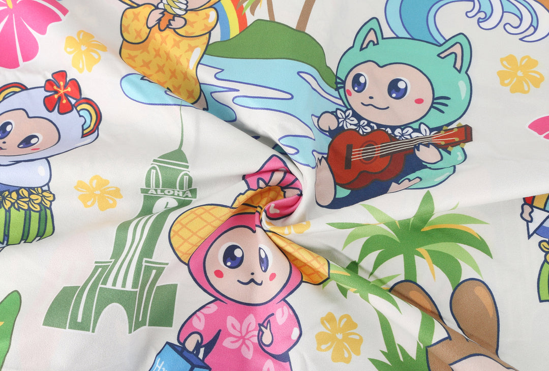 Beach Towel Reversible Local Monsteras Navy