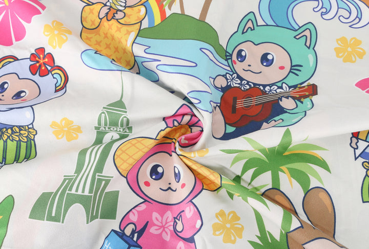 Beach Towel Reversible Local Monsteras Navy