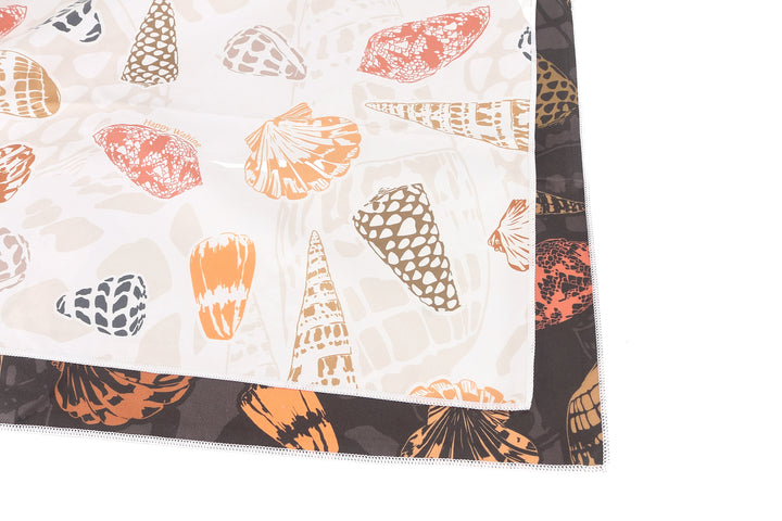 Beach Towel Reversible Cone Shells White