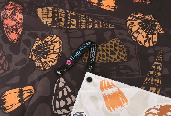 Beach Towel Reversible Cone Shells White