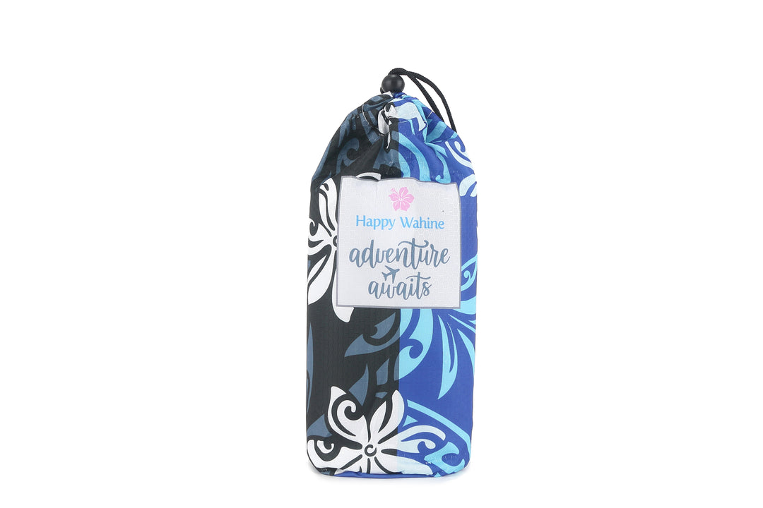 Sand-free Reversible Beach Towel Tiare Infinity Black Tiare Infinity Blue