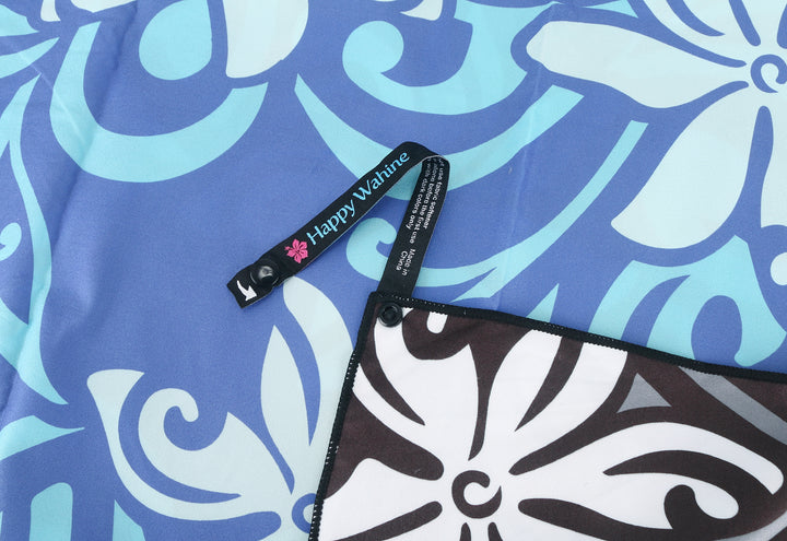 Sand-free Reversible Beach Towel Tiare Infinity Black Tiare Infinity Blue