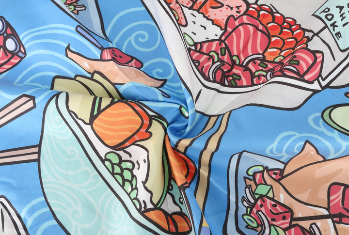 Sand-free Reversible Beach Towel Dim Sum Grey Poke Competition Blue