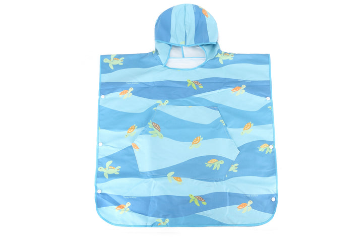 Hooded Beach Towel Kids Aloha Turtles Blue