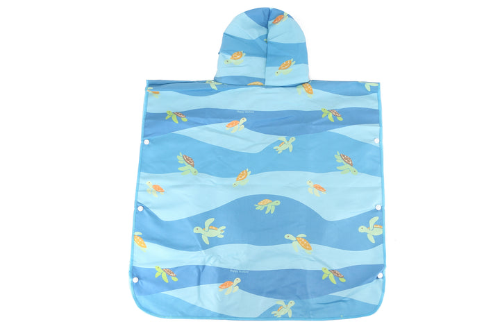 Hooded Beach Towel Kids Aloha Turtles Blue