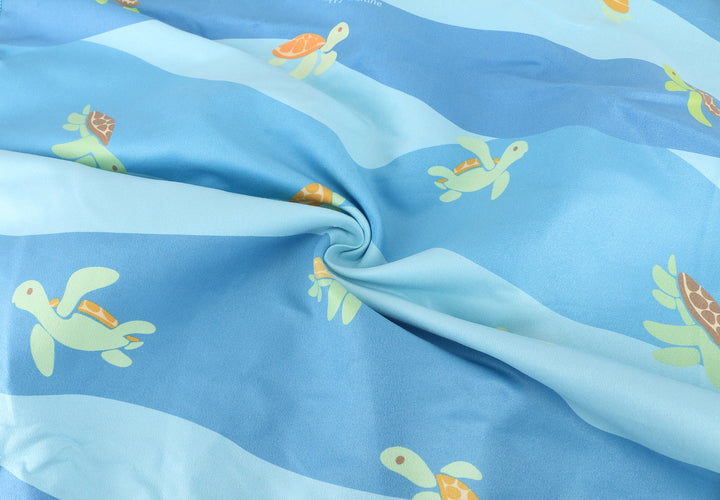 Hooded Beach Towel Kids Aloha Turtles Blue