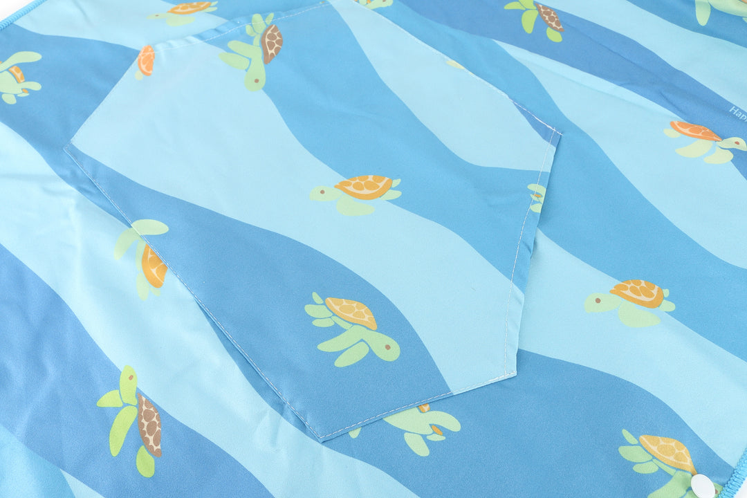 Hooded Beach Towel Kids Aloha Turtles Blue