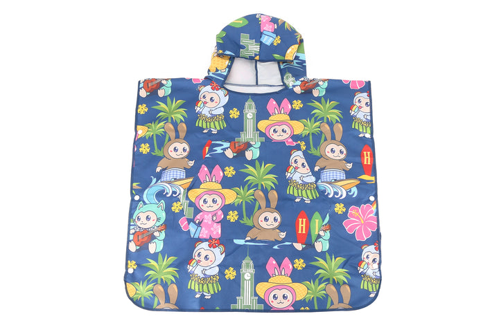 Hooded Beach Towel Kids Aloha Monsters Navy