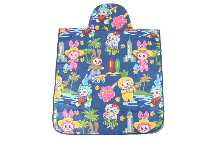 Hooded Beach Towel Kids Aloha Monsters Navy