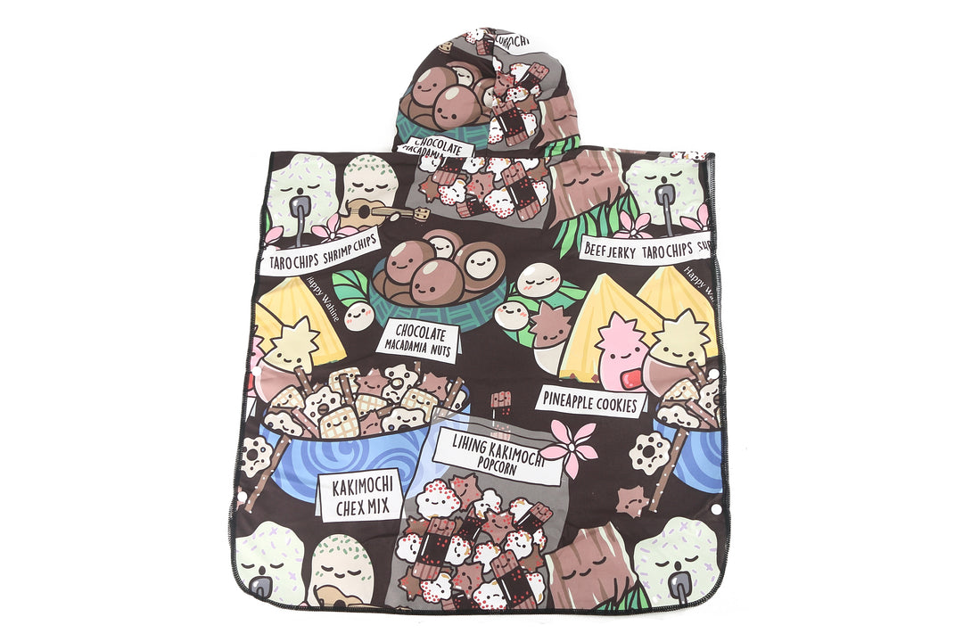 Hooded Beach Towel Kids Local Snacks Black