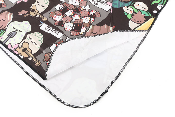 Hooded Beach Towel Kids Local Snacks Black